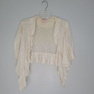 Candies XL Ruffled Sweater in off white